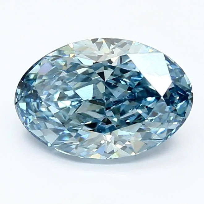 2.15ct Oval Lab Grown Diamond (Colour Fancy Vivid Blue, Clarity VS1, IGI Certified)