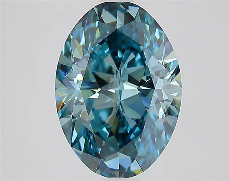 2.50ct Oval Lab Grown Diamond (Colour Fancy Vivid Blue, Clarity VVS2, IGI Certified)