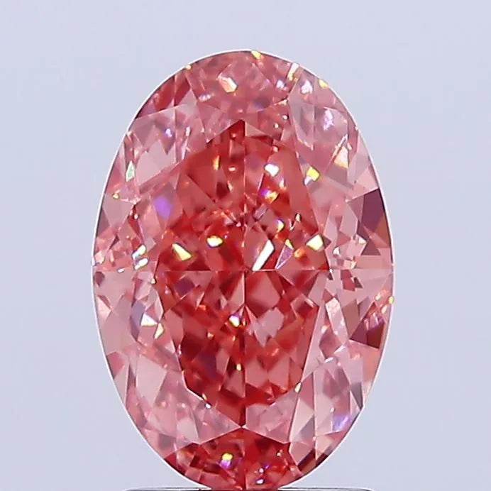 2.52ct Oval Lab Grown Diamond (Colour Fancy Vivid Pink, Clarity VS1, IGI Certified)