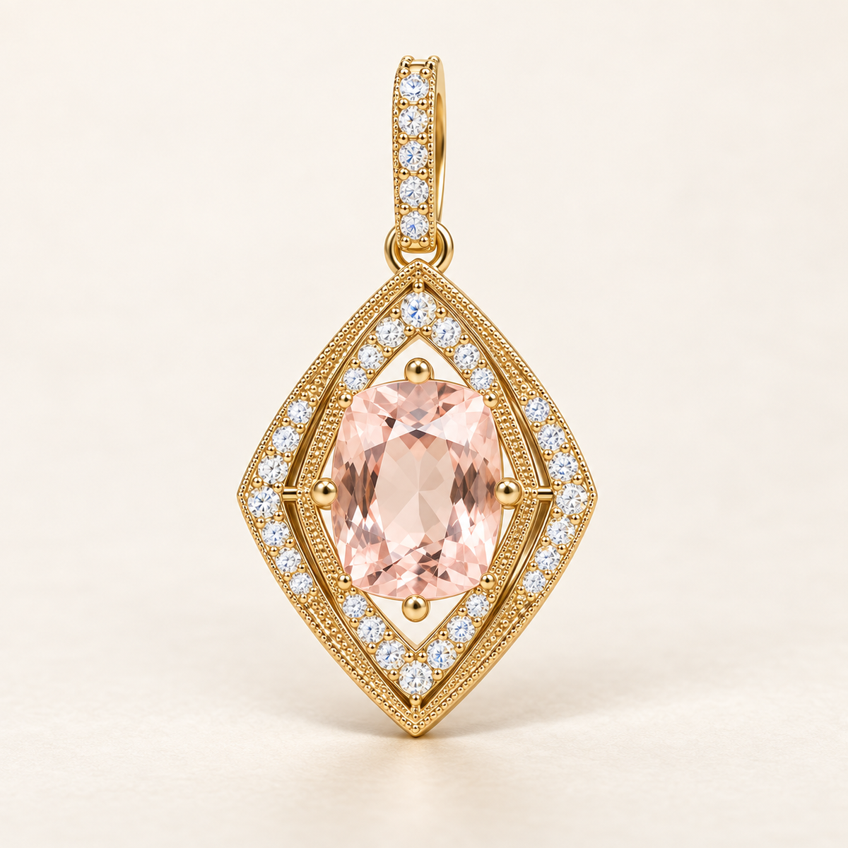 P750RBMO — Morganite et diamants naturels — Or jaune