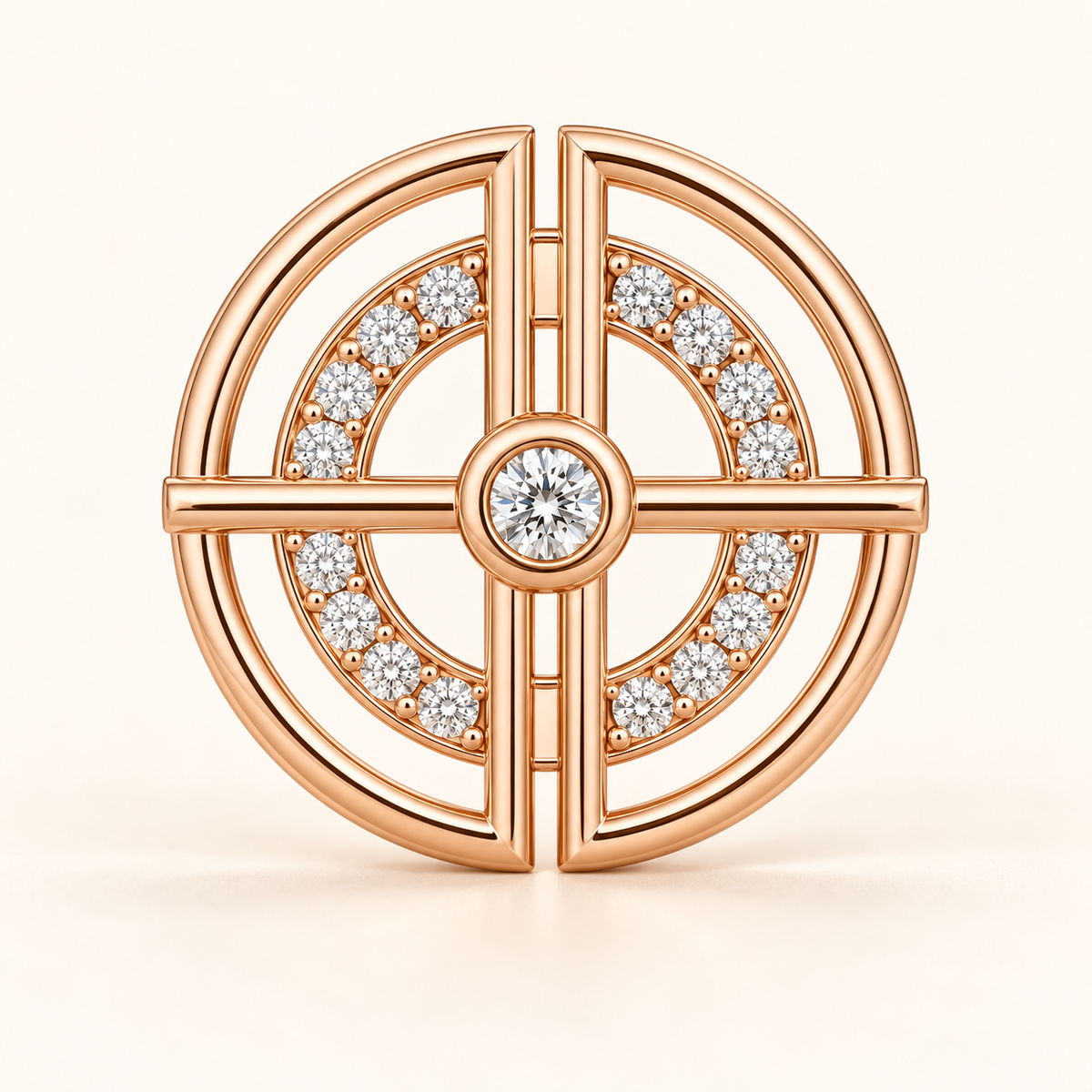 P790 — diamants blancs naturels — Or rose
