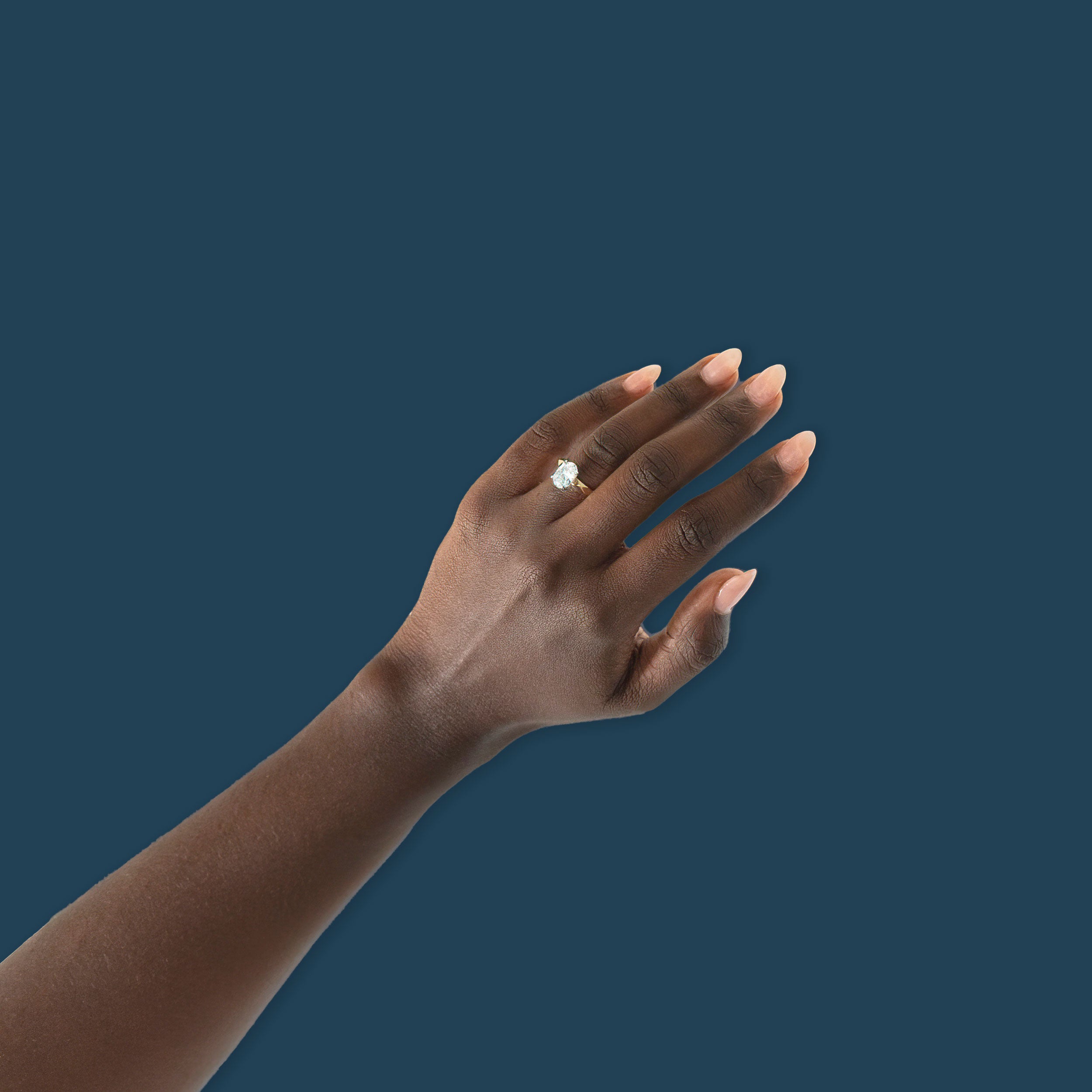 The Oval Cut Two-Tone Geometric Diamond Ring