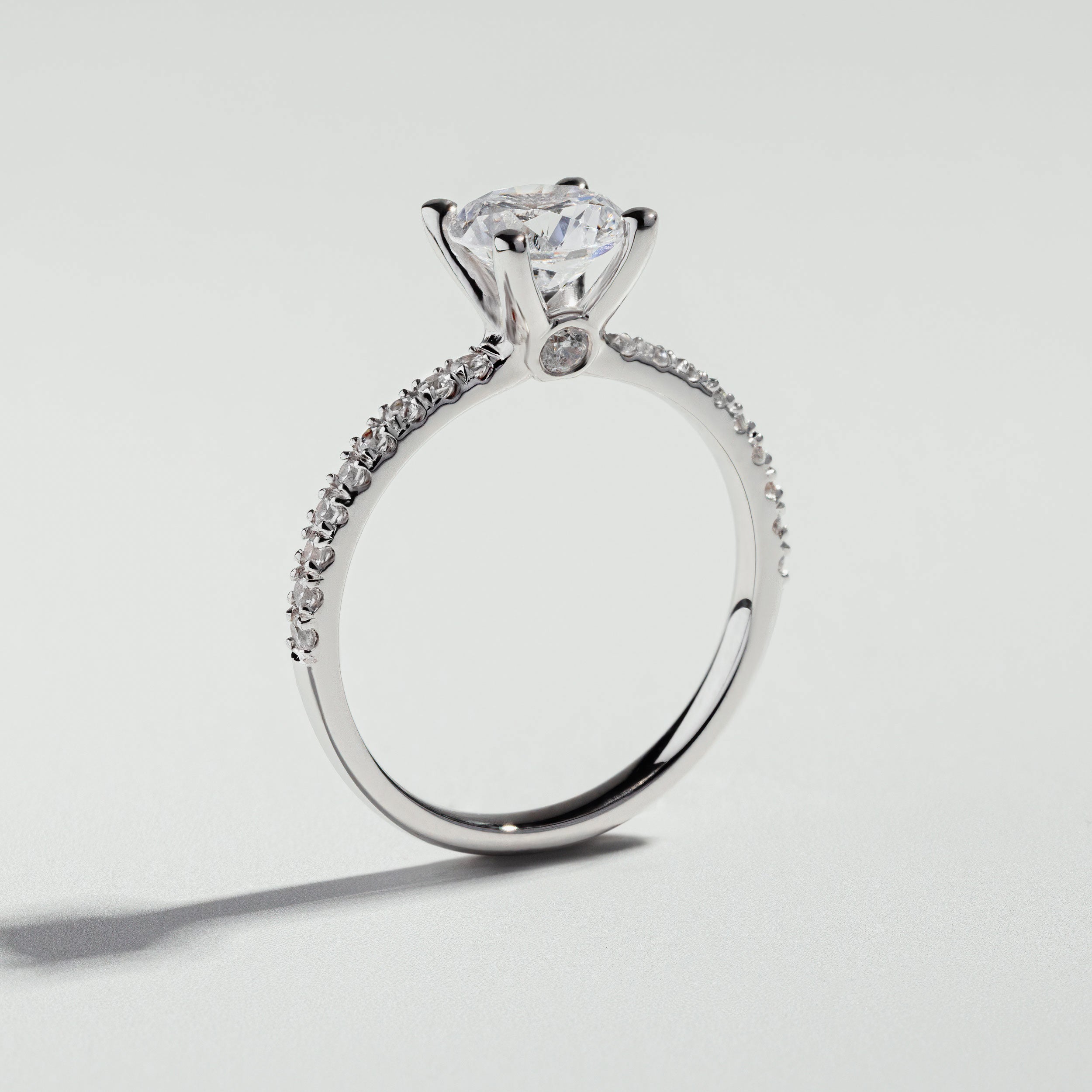 The Round Cut Diamond Solitaire and Pave Ring | Atelier RMR Montreal | Engagement Ring