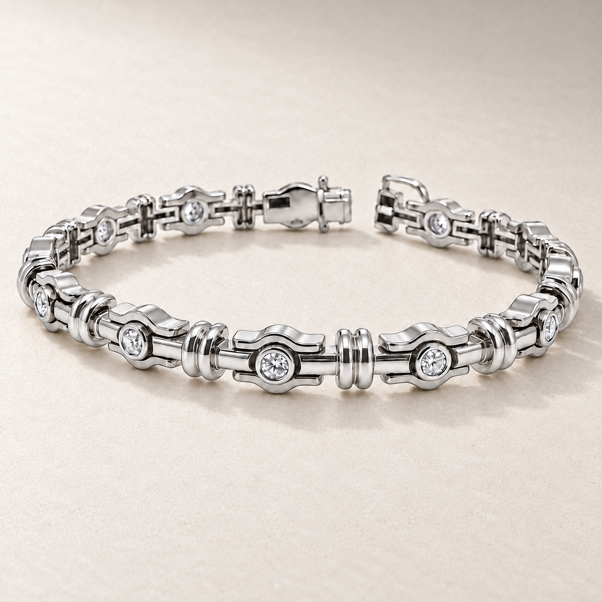 Bracelet en or à maillons et diamants — TN18 — vue détaillée 2