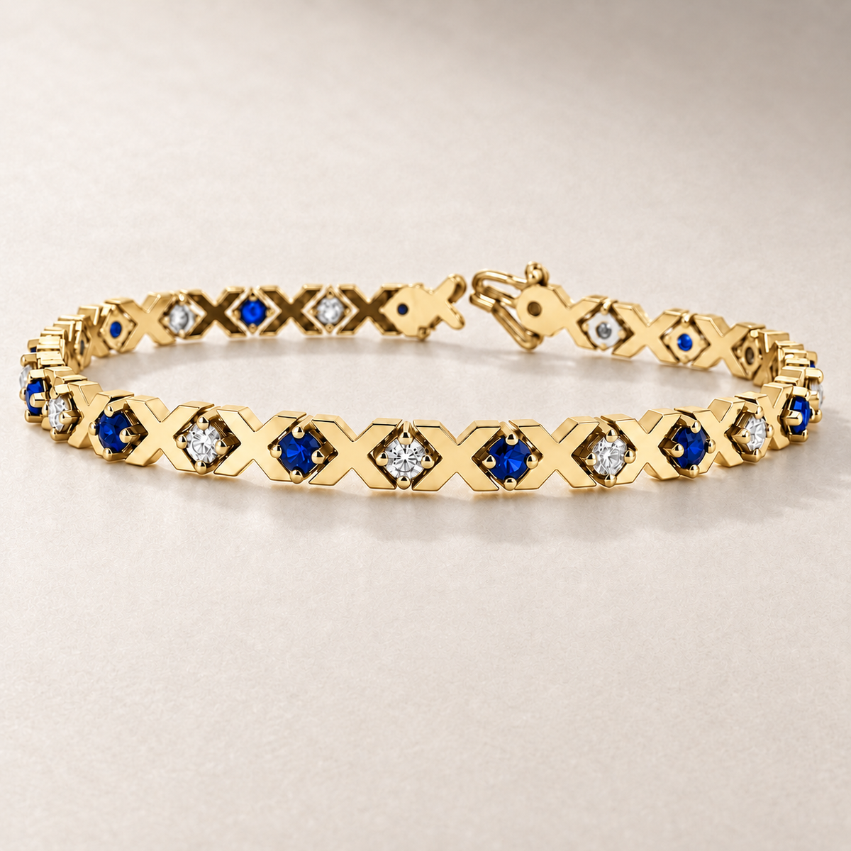 Bracelet en or, saphirs et diamants — TN21S