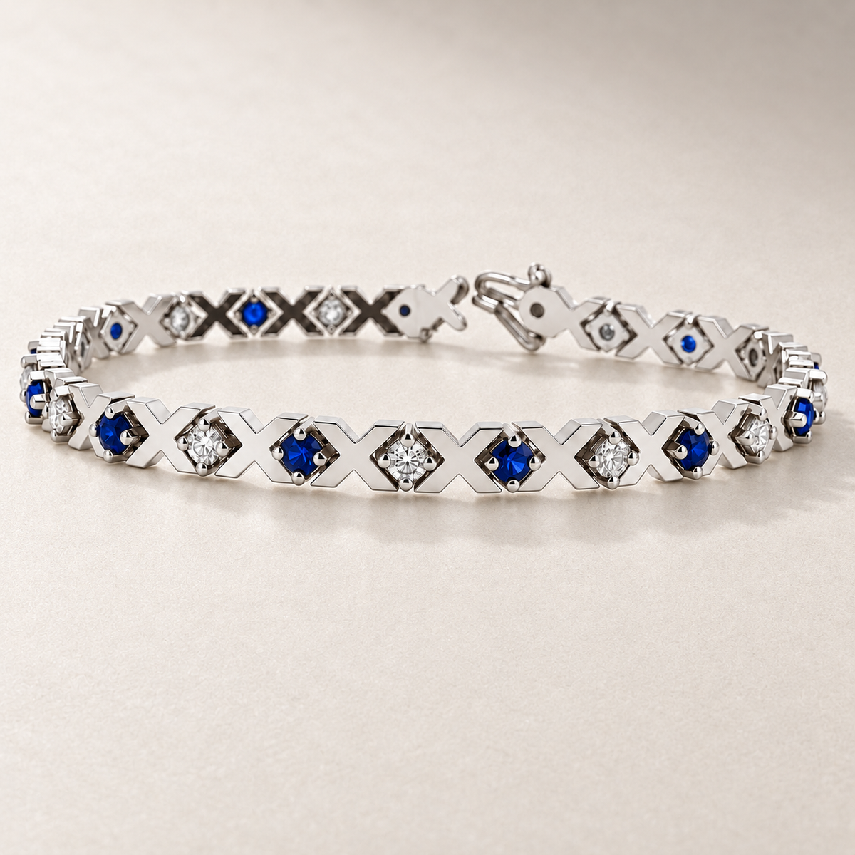 Bracelet en or, saphirs et diamants — TN21S — vue détaillée 2