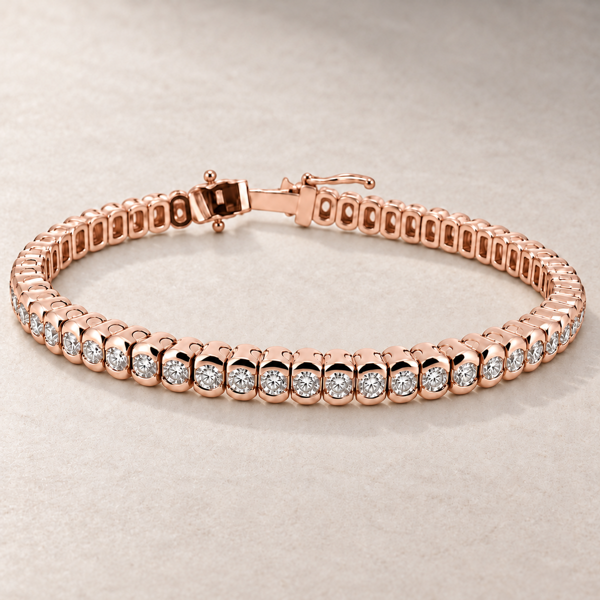 Bracelet tennis en or et diamants sertis clos — TN26 — vue détaillée 3