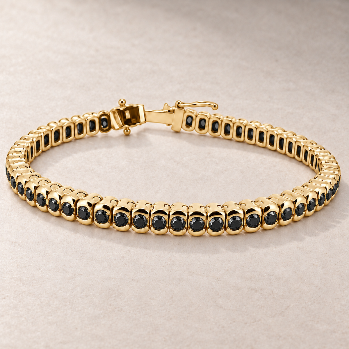Bracelet tennis en or et diamants sertis clos — TN26 — vue détaillée 5