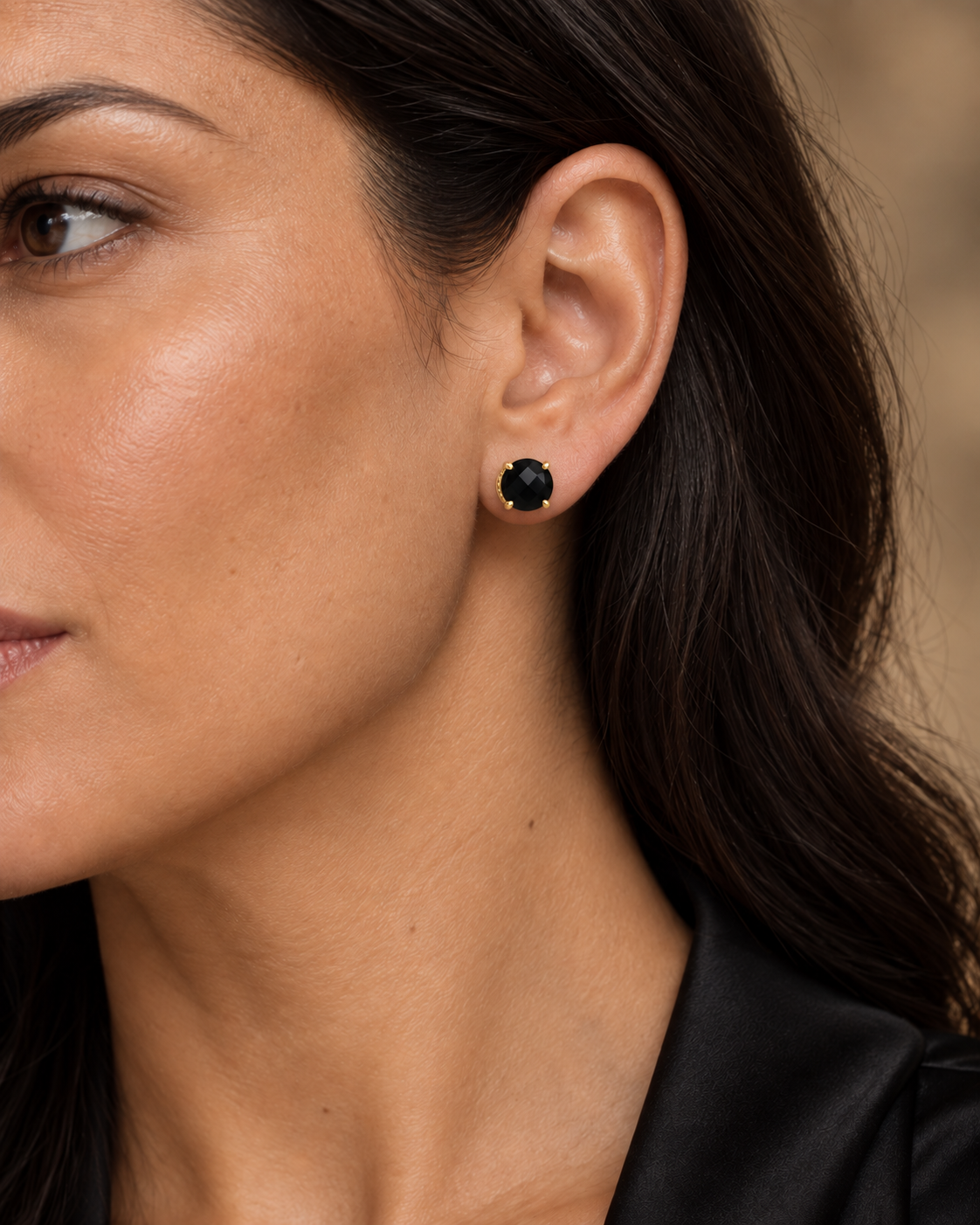 Boucles d’oreilles onyx de Soledade — Or 10K — vue détaillée 2