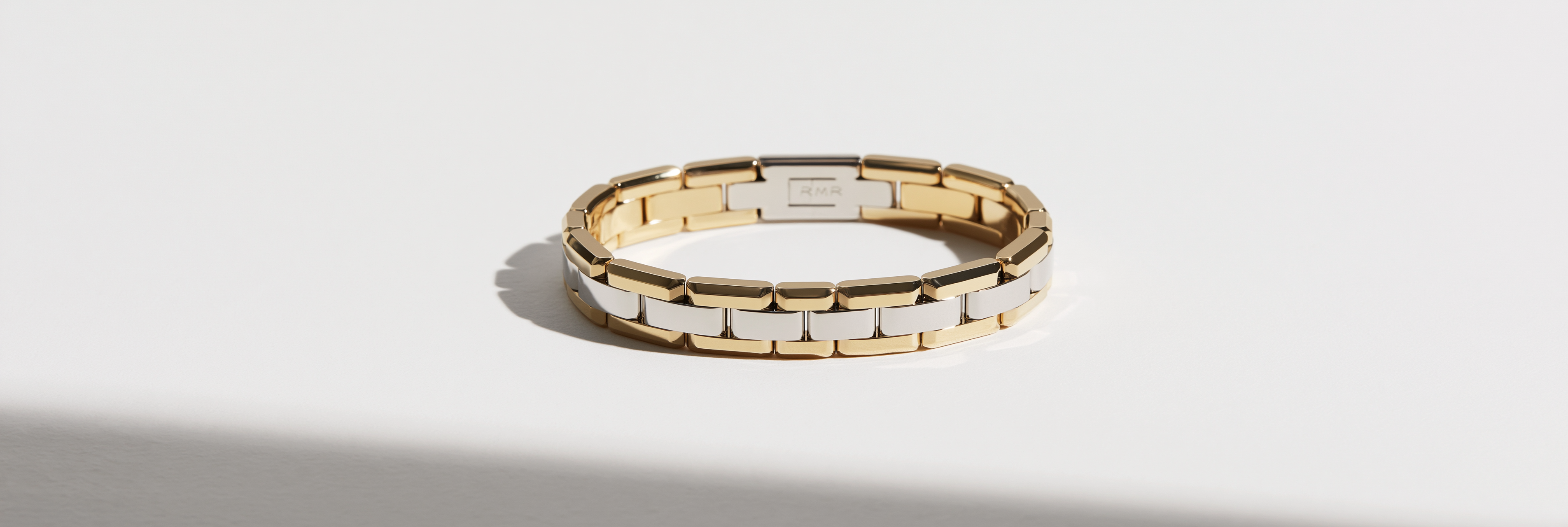 Bracelet pour homme en or blanc et or jaune - Atelier RMR Montreal