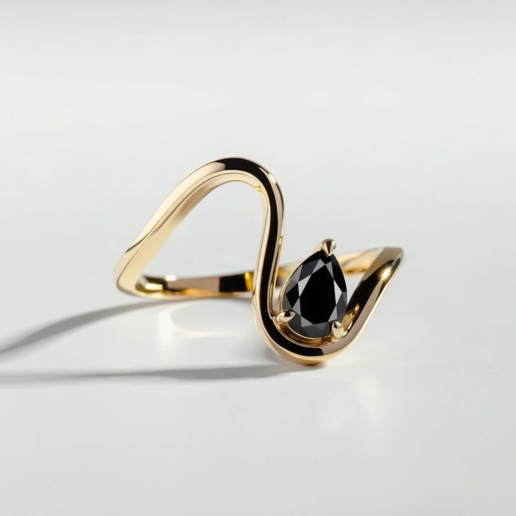 Black Tear ring by Atelier RMR Montreal