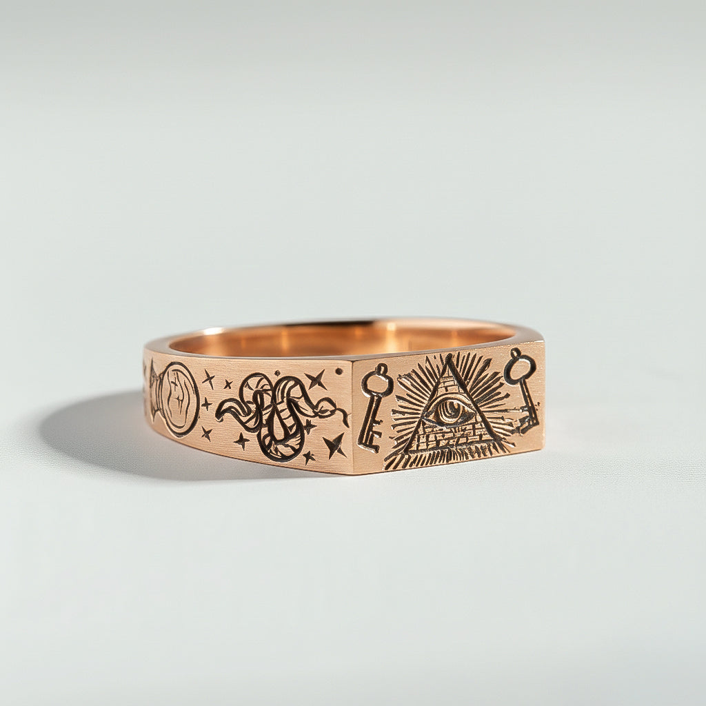 Eye of Providence wedding band by Atelier RMR Montreal