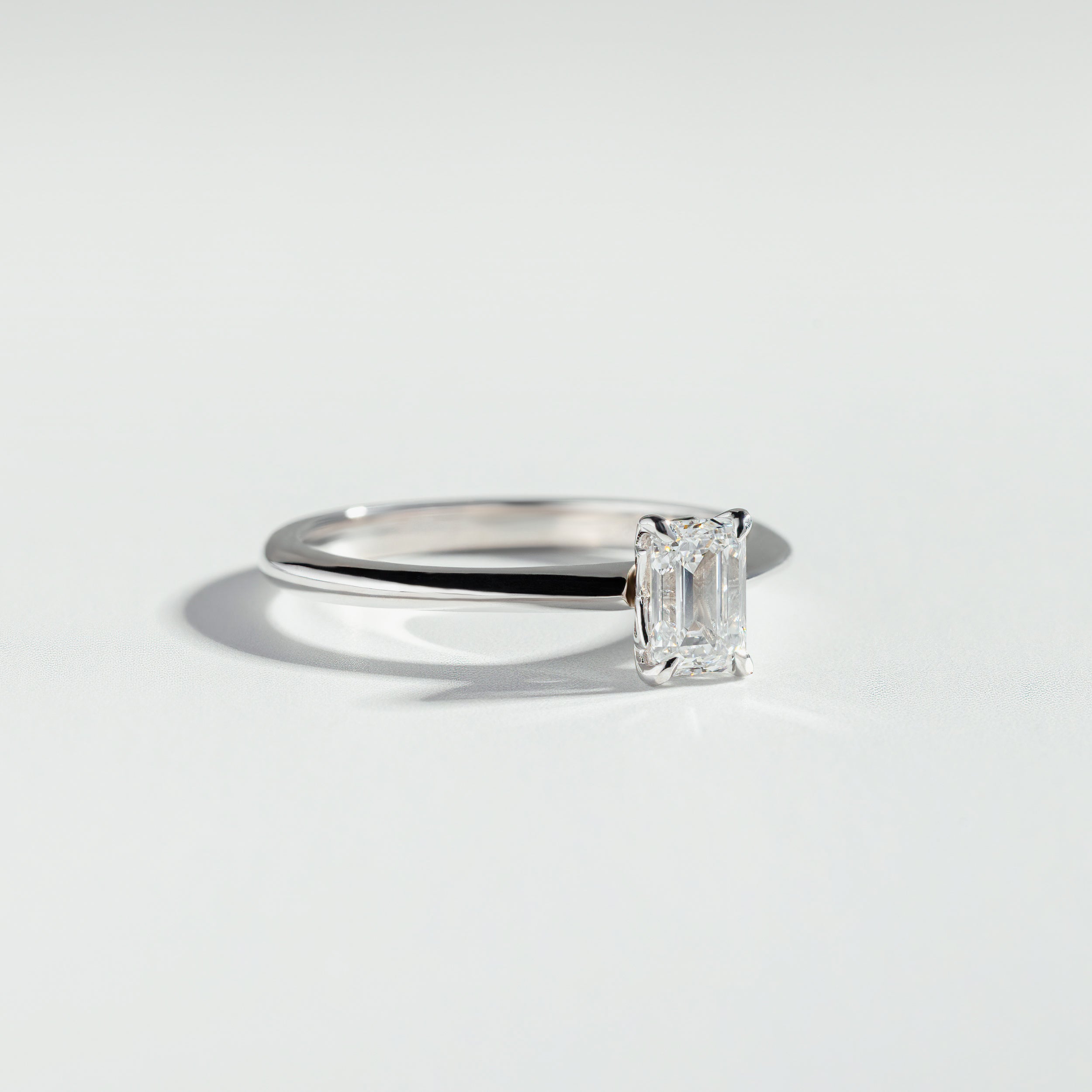 The Emerald Cut Knife Edge Diamond Ring | Atelier RMR Montreal | Engagement Ring