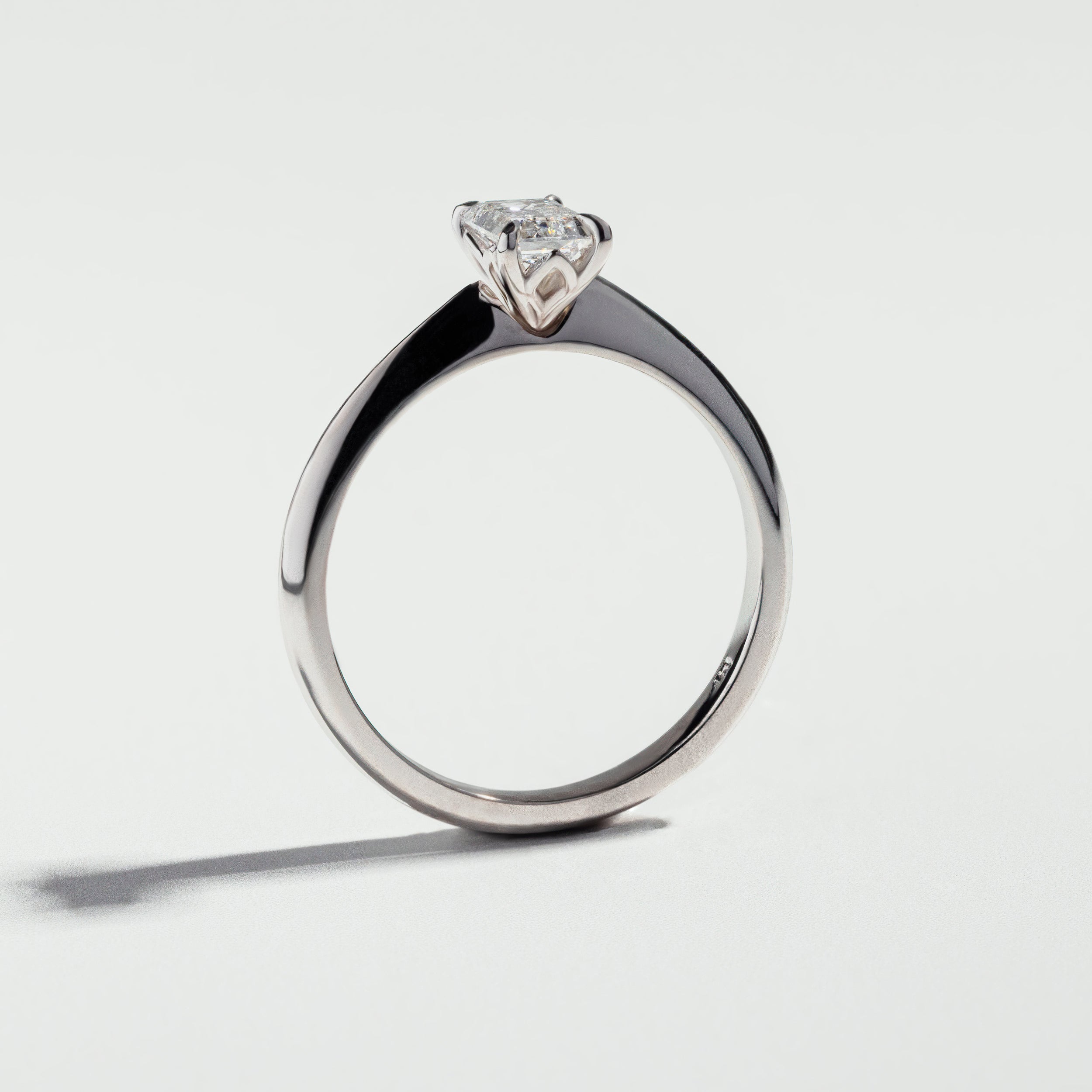 The Emerald Cut Knife Edge Diamond Ring | Atelier RMR Montreal | Engagement Ring