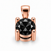 P742 natural treated black diamond pendant in rose gold, without chain