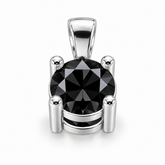 P742 natural treated black diamond pendant in white gold, without chain