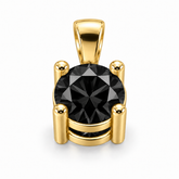 P742 natural treated black diamond pendant in yellow gold, without chain