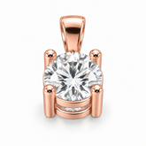 P742 round diamond solitaire pendant in rose gold, without chain