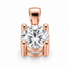 P742 round diamond solitaire pendant in rose gold, without chain