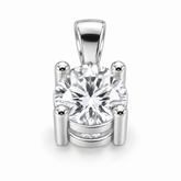 P742 round diamond solitaire pendant in white gold, without chain