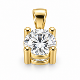 P742 round diamond solitaire pendant in yellow gold, without chain