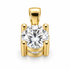 P742 round diamond solitaire pendant in yellow gold, without chain