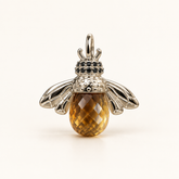 P746J — Citrine et diamants noirs naturels traités — Or blanc