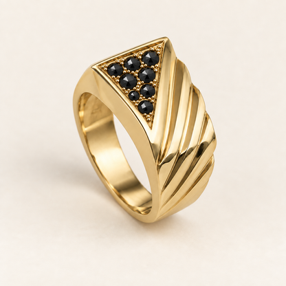 R 1015 — diamants noirs traités, entièrement en or jaune
