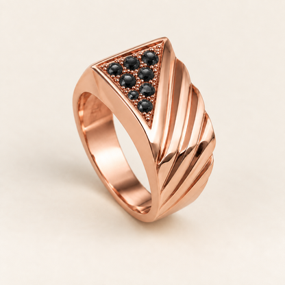 R 1015 — diamants noirs traités, entièrement en or rose