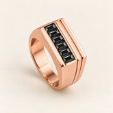 R 1183 — diamants noirs traités, entièrement en or rose