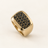 R 268 — diamants noirs traités, entièrement en or jaune