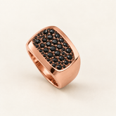 R 268 — diamants noirs traités, entièrement en or rose