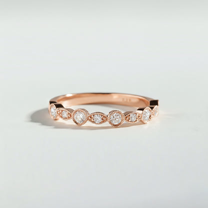 The Vintage Round Cut Half Eternity Diamond Ring