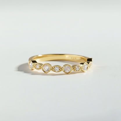 The Vintage Round Cut Half Eternity Diamond Ring