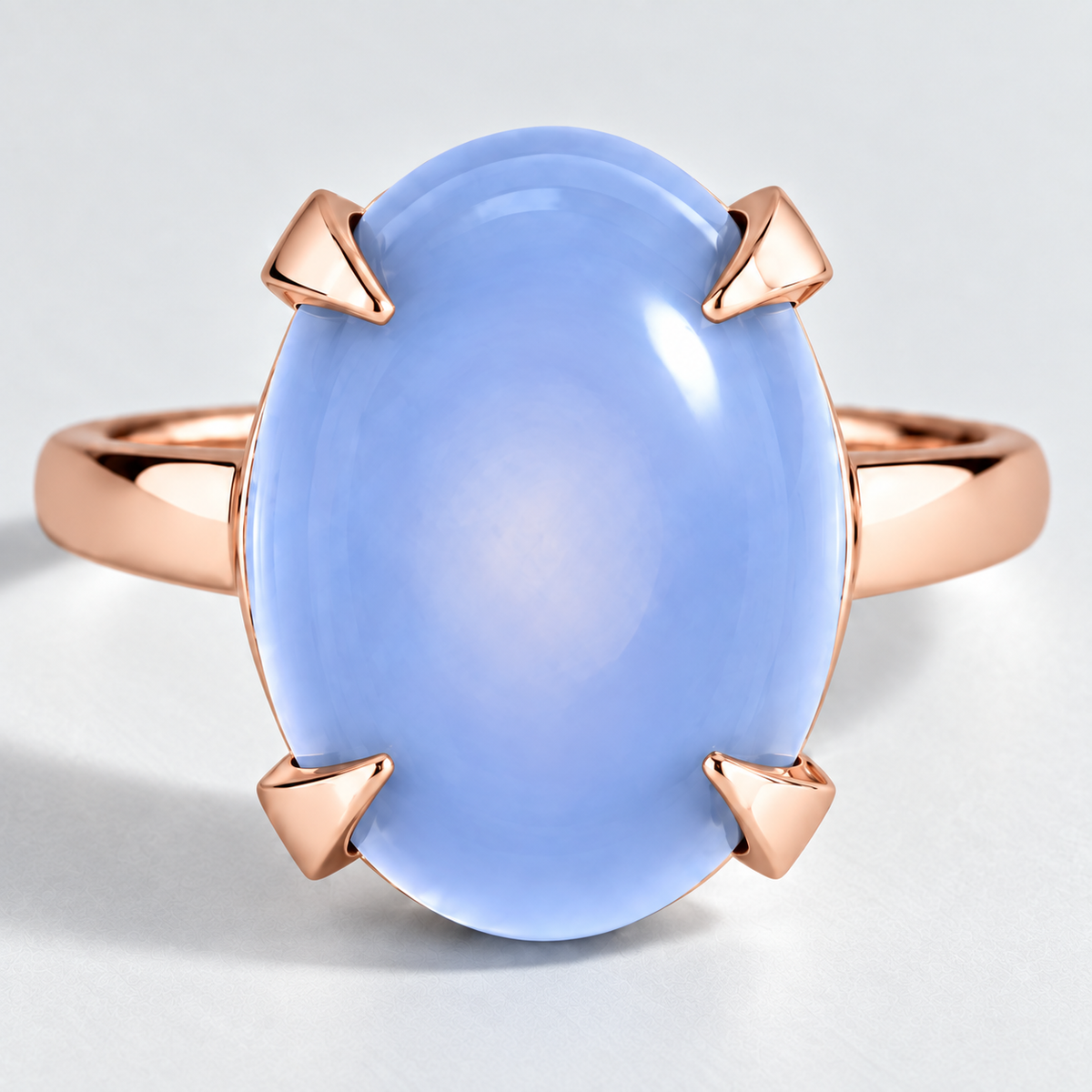 R4025 calcédoine bleue — detail-rose — anneau simple