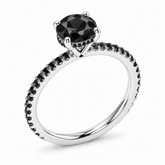 R4049-100 ring with black diamonds in white gold