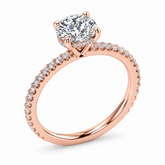 R4049-100 ring with white diamonds in rose gold