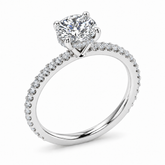 R4049-100 ring with white diamonds in white gold