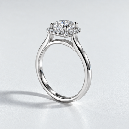 Bague halo diamant rond 1 ct — profil — R4105-100