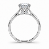 R4210 round solitaire, white diamonds, white gold, four small accents beneath the centre