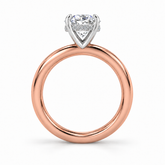 R4240 vue de profil, diamants blancs, or rose et blanc