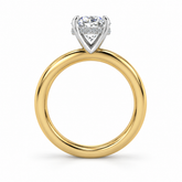 R4240 vue de profil, diamants blancs, or jaune et blanc