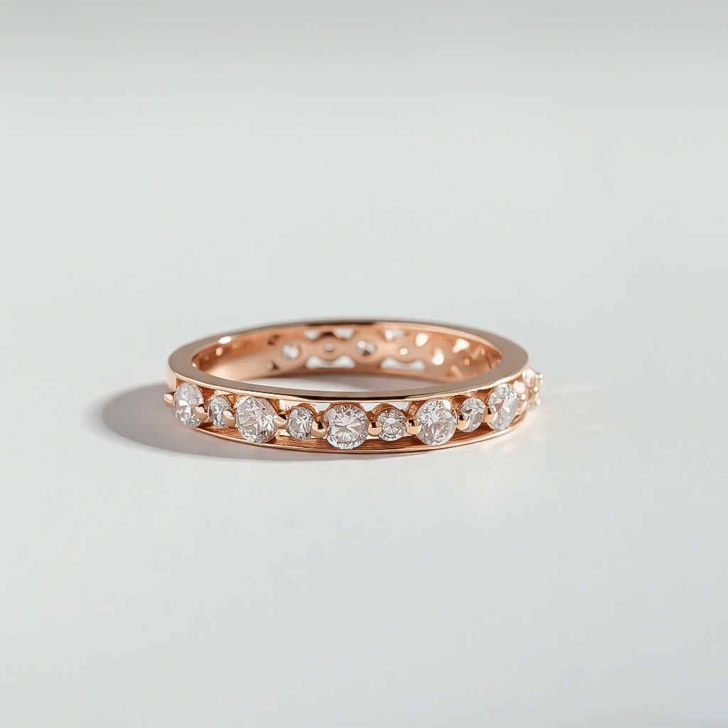 The Shared-Prongs Alternate Diamond Pav√© Ring by Atelier RMR Montreal