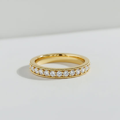 The Round Cut Semi-Eternity Band Diamond Ring by Atelier RMR Montreal