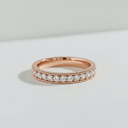 The Round Cut Semi-Eternity Band Diamond Ring by Atelier RMR Montreal