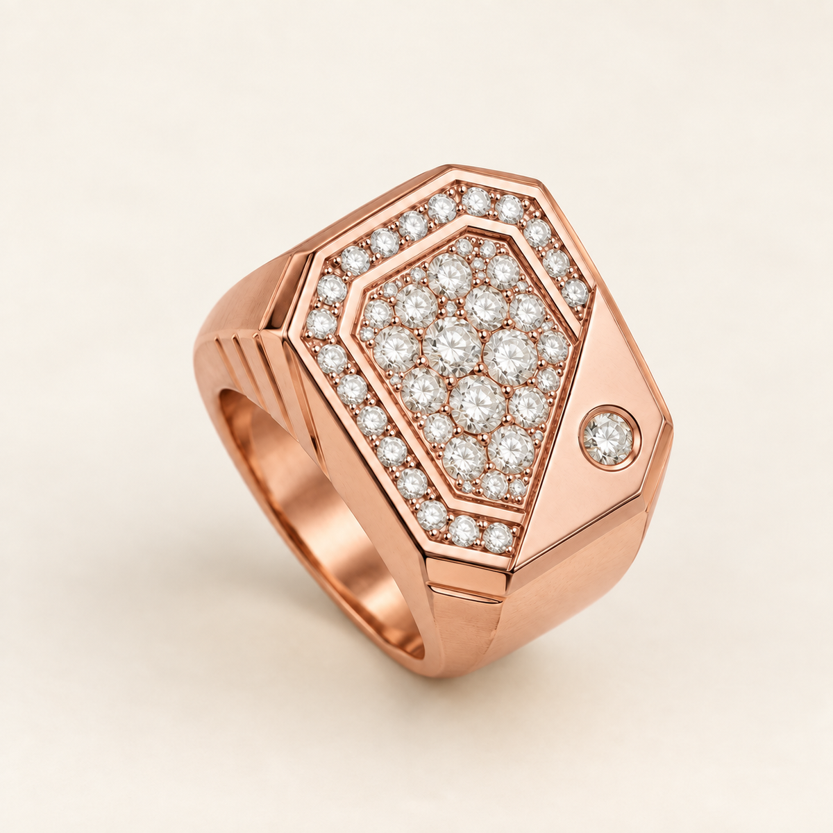 R 652 — white diamonds, rose gold