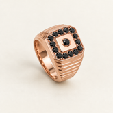 R 75 — diamants noirs traités, entièrement en or rose