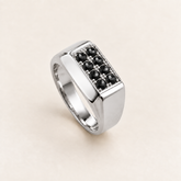 R 846 — diamants noirs traités, entièrement en or blanc