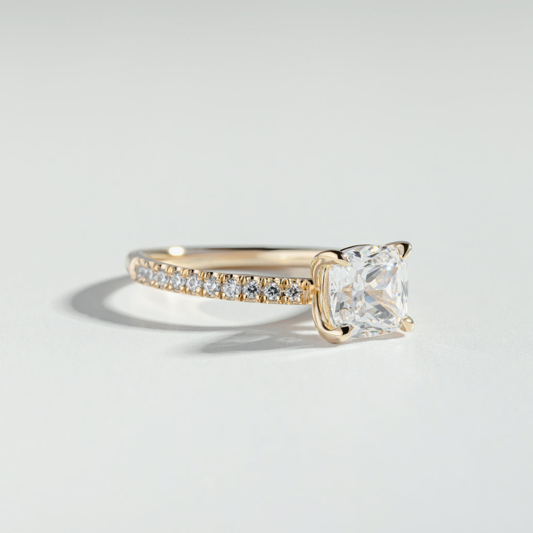  The Cushion Cut Pavé Diamond Ring | Atelier RMR Montreal | Engagement Ring