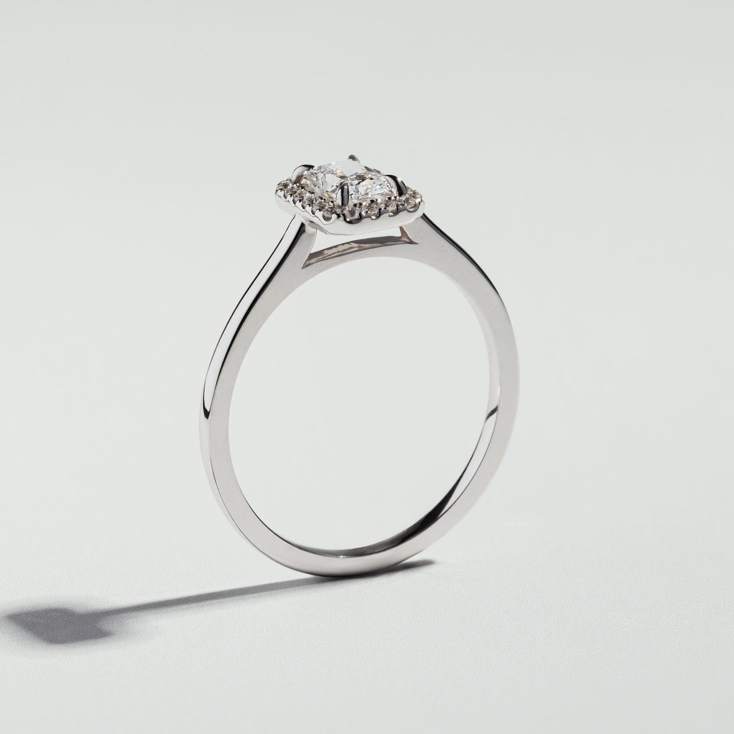 The Radiant Cut Diamond Halo Ring